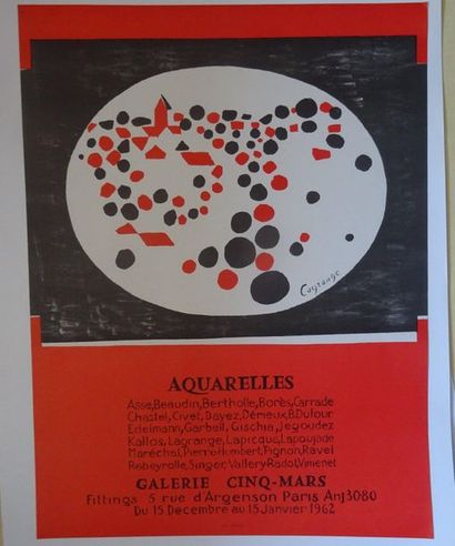 « Aquarelles », Galeries du 5 mars, 1962 ;...