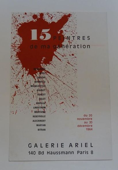 null « 15 peintres de ma génération », Galerie Ariel, 1964, [54*36 cm] (affiche présentant...