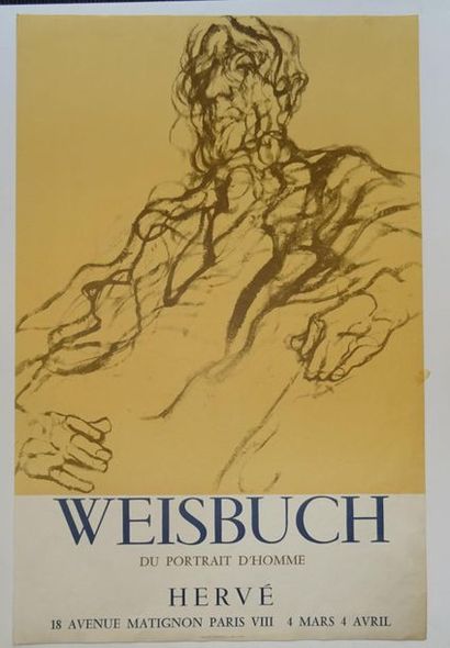 null "Weishbuch: From the Portrait of a Man", Hervé; Imp. Lithograph Saint-Etienne...