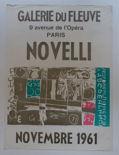 null "Novelli", Galerie du fleuve, 1961, [70*52 cm] (poster with folds, bumps, rubbing...