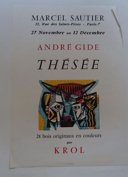 null "André Gide: Thésée / 24 bois originaux en couleurs par Krol", Marcel Sautier;...