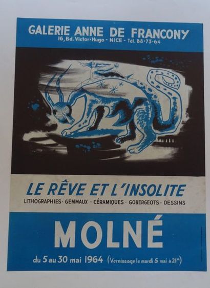 null « Molné : Le rêve et l’insolite », Galerie Anne de Francony, 1964 ; Imp. Monégasque....