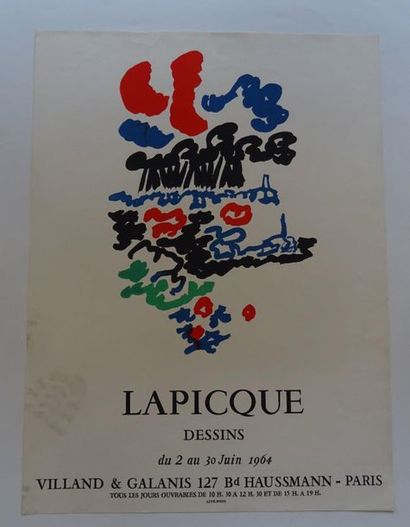 null « Lapicque : Dessin », Villand et Galanis, 1964 ; Imp. Lith-Pons, [63*47 cm]...