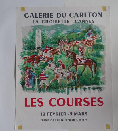 null « Les courses », Galerie du Carlton, [65*50.5 cm], (affiche présentant des coups...