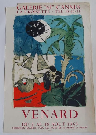 null « Venard », Galerie 65, Canne, 1963 ; Imp. Mourlot, [76*51.5 cm], (affiche présentant...