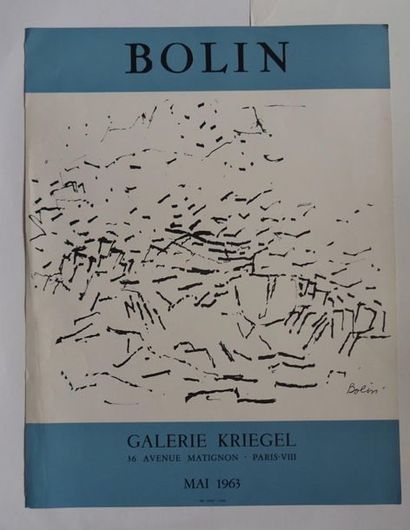  « Bolin », Galerie Kriegel, 1963 ; Imp. Union, [65*50 cm], (affiche présentant des...