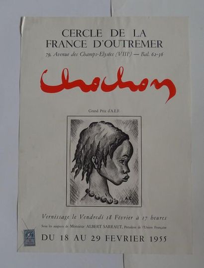 null « André Chochon », Cercle de la France d’Outremer, 1955, [52.5*38 cm], (affiche...