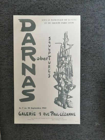  « Robert Darnas : sculptures », Galerie 1 rue Paul Cézanne, 1963 ; Imp. Paul Roudil,... Gazette Drouot
