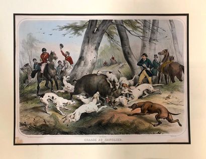 null Lot of 23 engravings and plates on hunting and horseback riding 