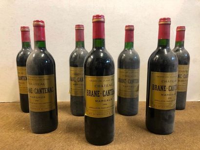 Château Brane Cantenac Margaux, 1990,1996.

(BLT), labels slightly peeled off at...