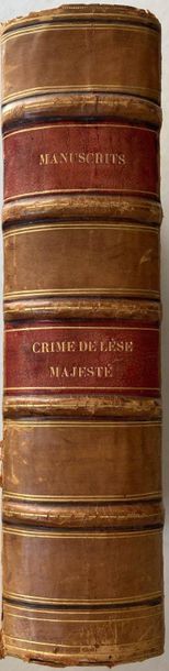 null Recueil juridique manuscrit. 1 volume in-8, demi-veau blond, dos à nerfs orné,...