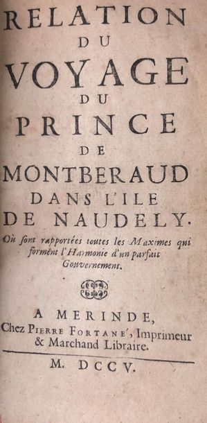 null UTOPIE. (LESCONVEL). Relation du voyage du prince Montberaud dans l'île de Naudely......