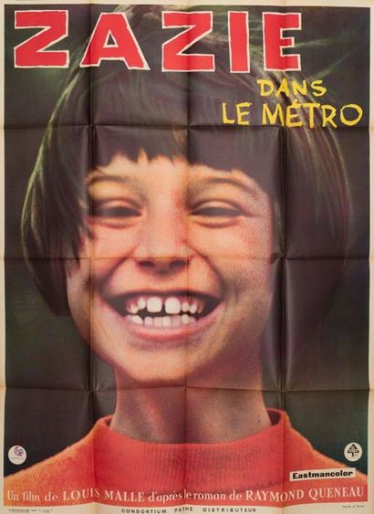 null ZAZIE IN THE Louis Malle METRO. 1960.
120 x 160 cm. French poster. Unsigned....