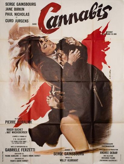 null CANNABIS Pierre Koralnik. 1970.
120 x 160 cm. French poster. Georges Allard....