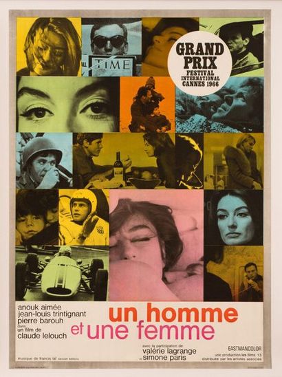 null UN HOMME ET UNE FEMME Claude Lelouch. 1966.
60 x 80 cm. Affiche française. Non...