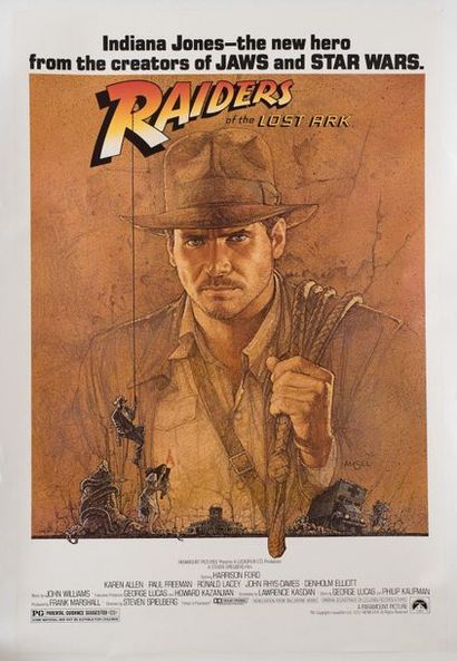 null RAIDERS OF THE LOST ARK Steven Spielberg. 1981
69 x 104 cm. American poster...