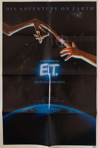 null ET.THE EXTRA-TERRESTRIAL Steven Spielberg. 1982.
69 x 104 cm. Affiche américaine...