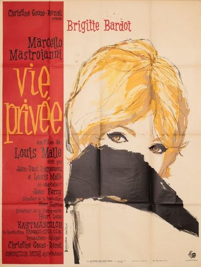 null VIE PRIVEE Louis Malle. 1962.
120 x 160 cm. Affiche française. Vanni Tealdi....