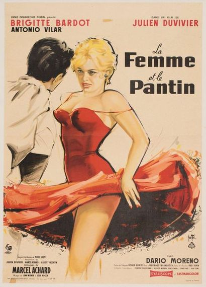 null THE WOMAN AND THE PANTIN Julien Duvivier. 1958.
40 x 56 cm. French poster. Yves...