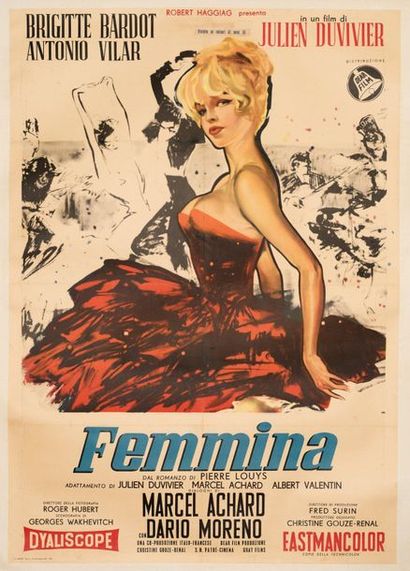 null FEMMINA / THE WOMAN AND THE BABY Julien Duvivier. 1959.
100 x 140 cm. Italian...