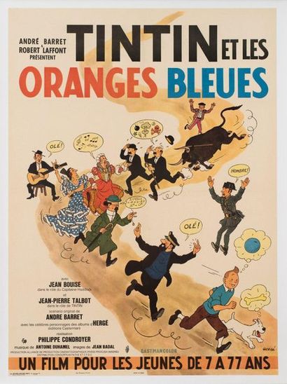 null TINTIN AND BLUE ORANGES Philippe Condroyer. 1964.
60 x 80 cm. French poster....