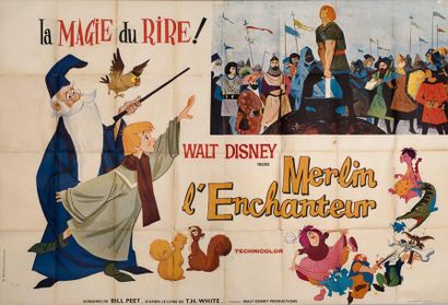 null MERLIN L'ENCHANTEUR / THE SWORD IN THE STONE Walt Disney. 1963.
240 x 160 cm....