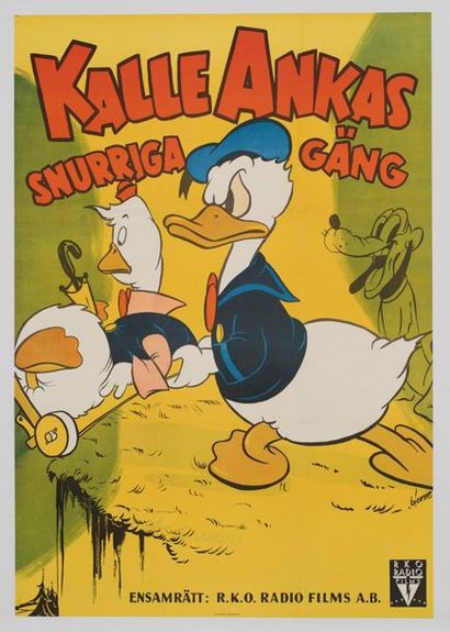 null KALLE ANKAS GANG SNURRIGA / DONALD'S COUSIN GUS Walt Disney. 1939.
70 x100 cm....