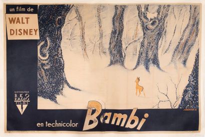 null BAMBI Walt Disney. 1942
240 x 160 cm. French poster (two panels). 1947. Alexis....