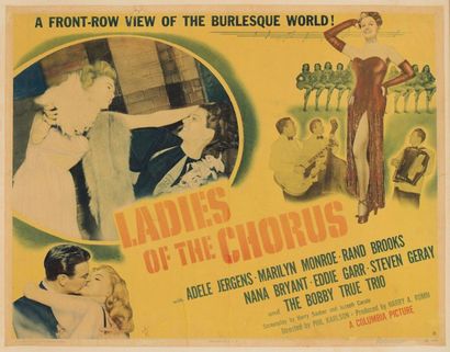 null LOT DE 2 AFFICHES AMERICAINES AVEC MARILYN MONROE - LADIES OF THE CHORUS. Phil...