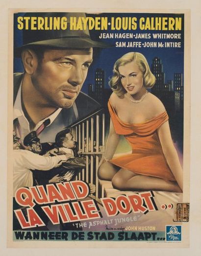 null LOT OF 2 BELGIAN POSTERS WITH MARILYN MONROE - WHEN THE CITY SLEEPS / THE ASPHALT...