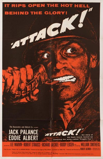 null ATTACK !
Robert Aldrich. 1956.
69 x 104 cm. Affiche américaine (One-Sheet)....