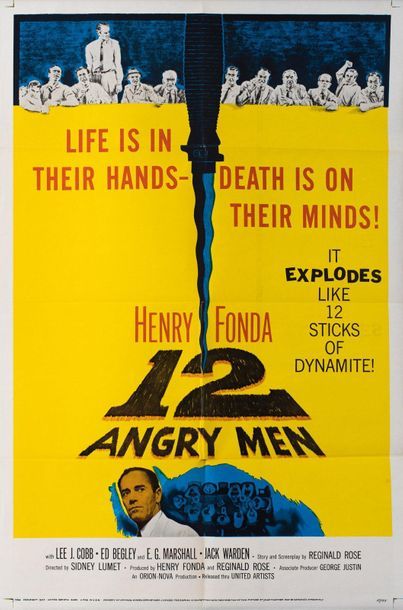 null 12 ANGRY MEN Sidney Lumet. 1957.
69 x 104 cm. Affiche américaine (One-Sheet)....
