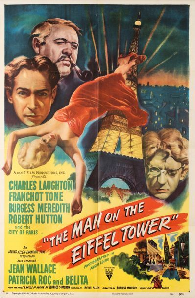 null THE MAN ON THE EIFFEL TOWER Burgess Meredith. 1949.
69 x 104 cm. Affiche américaine...