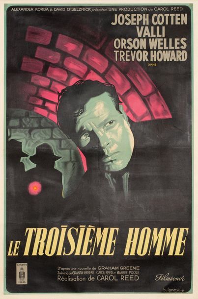 null THE THIRD MAN / LE TROISIEME HOMME Carol Reed. 1949.
80 x 120 cm. Original French...
