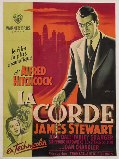 null THE STRING / ROPE Alfred Hitchcock. 1948.
120 x 160 cm. French poster. Boris...