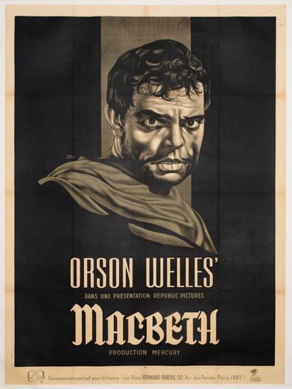 null MACBETH Orson Welles. 1948.
120 x 160 cm. French poster. Gus Anton. Imp. Henon....