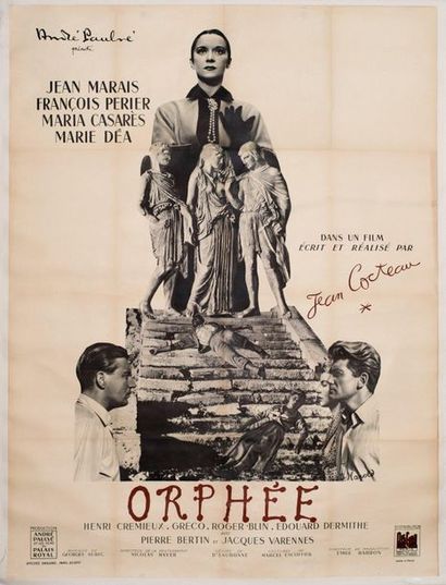 null ORPHEE Jean Cocteau. 1950.
120 x 160 cm. French poster. Jean Harold. Imp. Affiches...