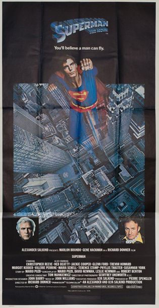 null SUPERMAN Richard Donner. 1978.
104 x 205 cm. American poster (Three Sheet)....