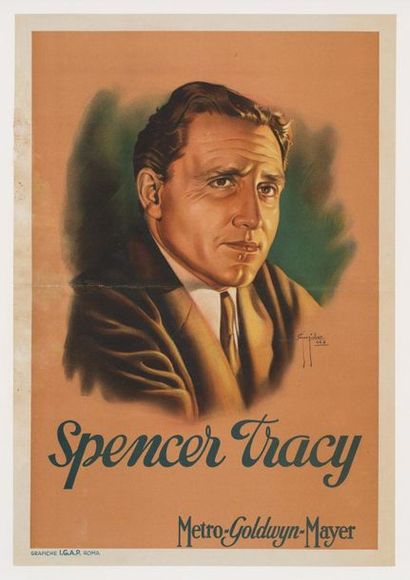null SPENCER TRACY Poster passe-partout. 1945.
46 x 67 cm. Italian poster. Garguilo....