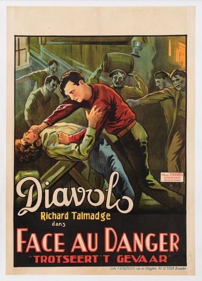 null FACE AU DANGER / DANGER AHEAD William K. Howard. 1923.
60 x 85 cm. Belgian poster....