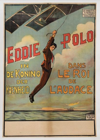null LE ROI DE L'AUDACE / CYCLONE SMITH Jacques Jaccard. 1921.
60 x 85 cm. Affiche...