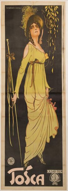 null TOSCA Giuseppe De Liguoro. 1917.
270 x100 cm. Italian poster. Tito Corbella....