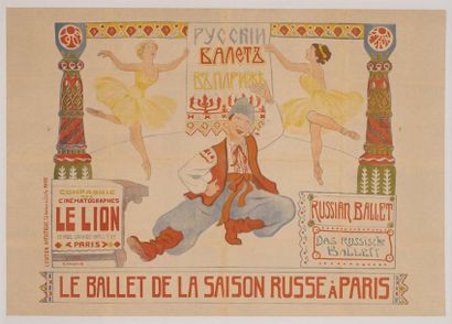 null LE BALLET DE LA SAISON RUSSE A PARIS 1909.
135x95 cm. Affiche française. Elisabeth...