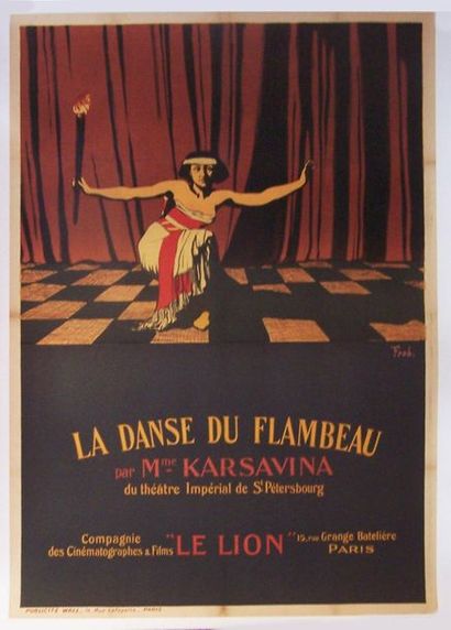 null LA DANSE DU FLAMBEAU 1909.
80 x 120 cm. Affiche française. Frob. Imp. Publicité...