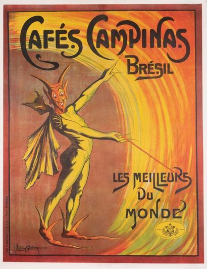 PATON Henry 
Cafés Campinas Brésil. Les meilleurs du monde.
Affiche lithographique....