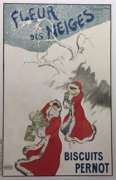 CAPPIELLO LEONETTO 
Fleur des Neiges. Biscuits Pernot. 1905.
Affiche lithographique....