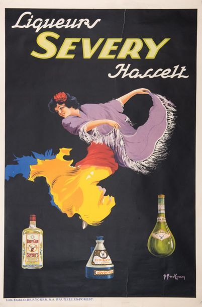 BERCKMANS Roger 
Liqueur Severy Hasselt. 1925.
Lithographic poster. Lith. Etabl....