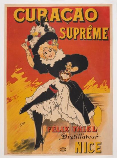 GRAY Henri 
Supreme Curaçao. Félix Thiel Distiller Nice. 1898.
Lithographic poster....