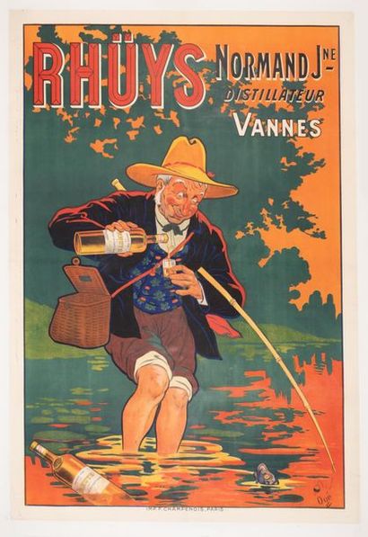 OGE EUGENE 
Rhüys Normand Jne. Distiller Vannes. 1911.
Lithographic poster. Imp....