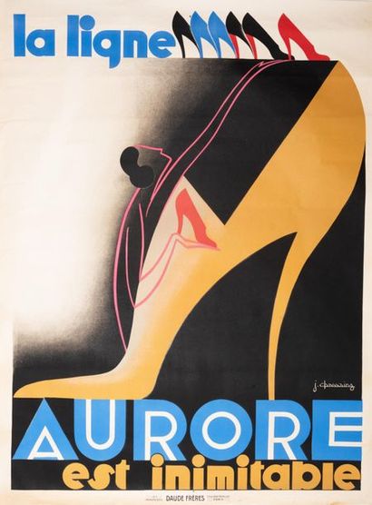 CHASSAING Jean 
La ligne Aurore est inimitable. 1930.
Affiche lithographique. Les...